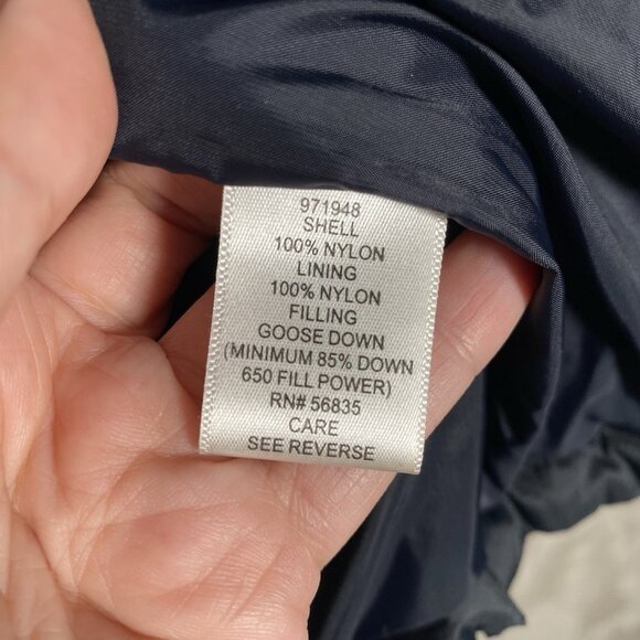 Cabela's 650 Fill Goose Down Puffer Jacket Size M Quilted Winter Coat Navy Black - Picture 9 of 13